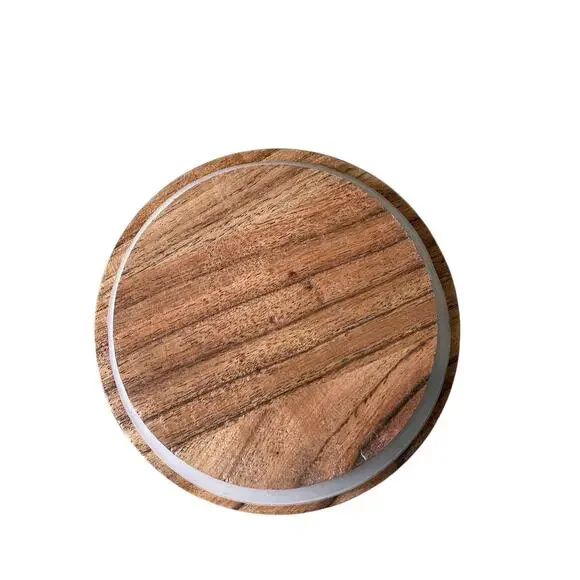 Hand Painted Striped Ceramic Canister w/ Wood Lid Made in India Black Cream NEW - Picture 14 of 15